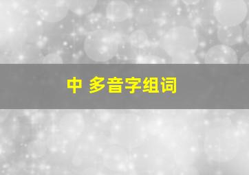 中 多音字组词